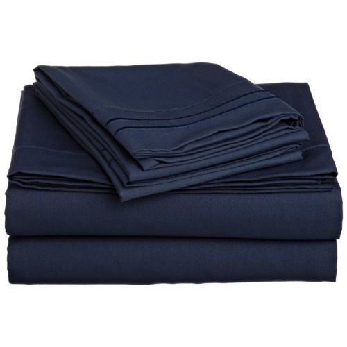  Elegant Comfort 4-Piece 1500 Thread Count Egyptian Quality Bed Sheet Sets with Deep Pockets, Full, Navy