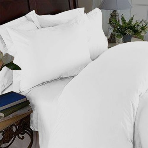  Elegant Comfort 4 Piece 1500 Thread Count Luxury Silky Soft Egyptian Quality Coziest Sheet Set, Queen, Bright White