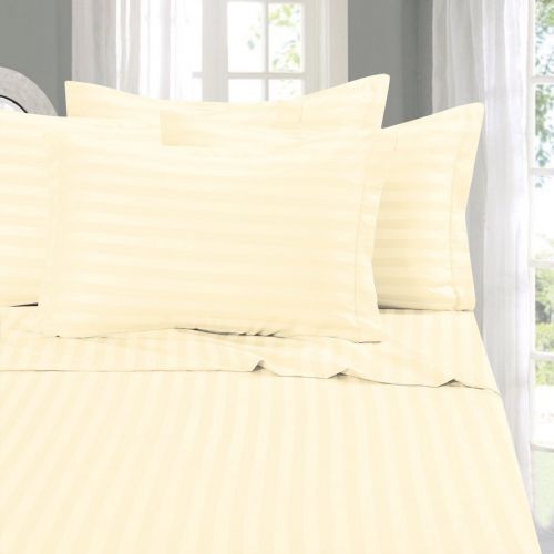  Elegant Comfort Best, Softest, Coziest Stripe Sheets Ever! 1500 Thread Count Egyptian Quality Luxury Silky-Soft Wrinkle & Fade Resistant 4-Piece Bed Sheet Set, Deep Pocket Up to 16