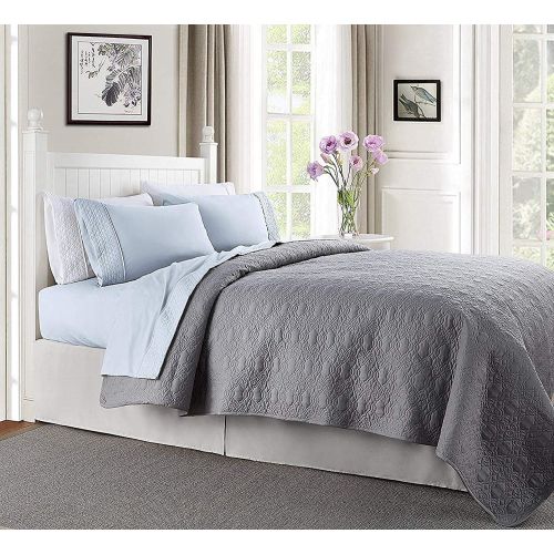  Elegant Comfort Luxury Best, Soft Coziest 3-Piece Bed Set 1500 Thread Count Egyptian Quality | |Quilted Design on Flat Sheet and Pillowcases| Wrinkle Free, 100% Hypoallergenic, Twi