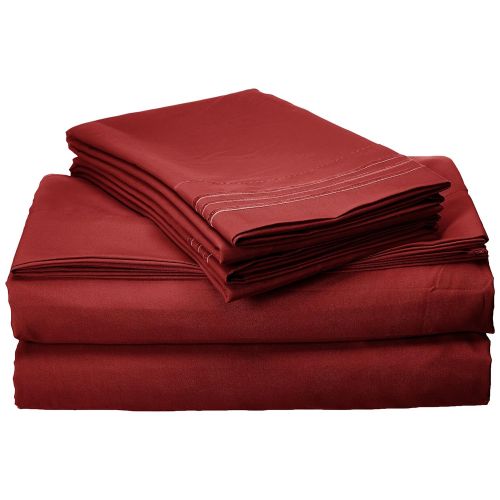  Elegant Comfort Luxury 4-Piece Bed Sheet Set 1500 Thread Count Egyptian Quality Wrinkle,Fade and Stain Resistant Deep Pocket, HypoAllergenic, California King, Burgundy