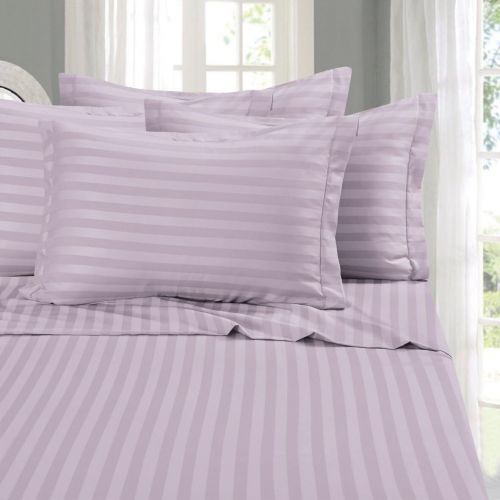 Elegant Comfort Best, Softest, Coziest Stripe Sheets Ever! 1500 Thread Count Egyptian Quality Luxury Silky-Soft Wrinkle & Fade Resistant 4-Piece Bed Sheet Set, Deep Pocket Up to 16