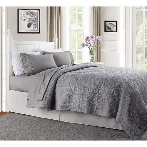  Elegant Comfort Luxury Best, Soft Coziest 4-Piece Bed Set 1500 Thread Count Egyptian Quality | |Quilted Design on Flat Sheet and Pillowcases| Wrinkle Free, 100% Hypoallergenic, Kin