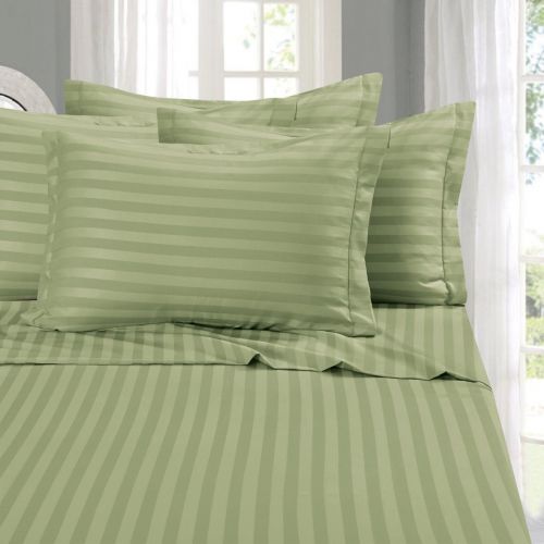  Elegant Comfort Best, Softest, Coziest Stripe Sheets Ever! 1500 Thread Count Egyptian Quality Luxury Silky-Soft Wrinkle & Fade Resistant 4-Piece Bed Sheet Set, Deep Pocket Up to 16