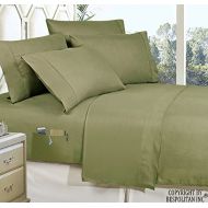 Elegant Comfort 4-Piece Full- Smart Sheet Set! Luxury Soft 1500 Thread Count Egyptian Quality Wrinkle and Fade Resistant with Side Storage Pockets on Fitted Sheet, Full, Sage-Green