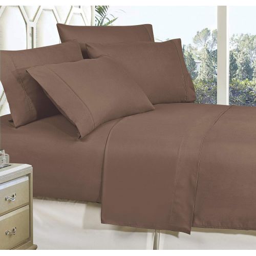  Elegant Comfort Luxurious Soft 1500 Thread Count Egyptian 6-Piece Premium Hotel Quality Wrinkle and Fade Resistant Coziest Bedding Set, Easy All Around Elastic Fitted Sheet, Deep P