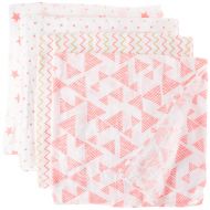 Elegant Comfort Swaddle Baby Blanket, 100% Organic Bamboo Cotton Muslin, (4 Pack) 47 X 47 inch (Pink)