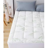 Elegant Comfort Premium Bamboo Mattress Pad-Overfilled Extra Plush Topper Hypoallergenic Breathable Cool Flow Technology, 16 Deep Pocket King Green
