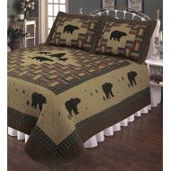 3pc King Black Bear Appalachian Trail Quilt Set