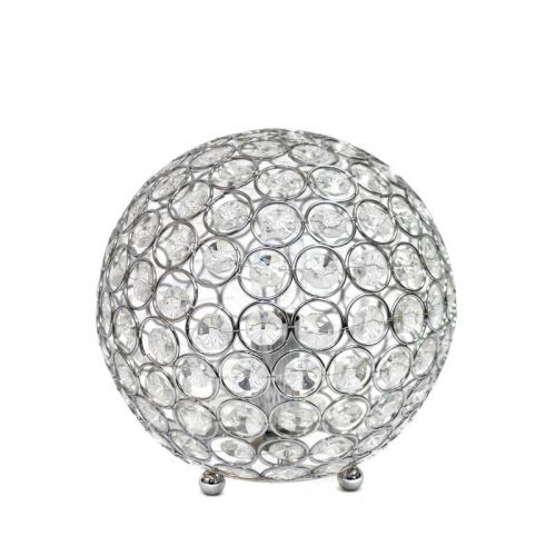  All The Rages Elegant Designs Crystal Ball Table Lamp, Chrome