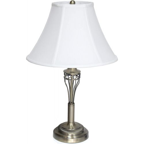 Elegant Designs LC1001-ABS Three Pack Lamp Set (2 Table Lamps, 1 Floor Lamp), 7 x 16 x 25, Antique Brass