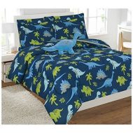 Elegant Home Multicolor Dark Blue Green Dinosaurs Jurassic Park Design 8 Piece Comforter Bedding Set for Boys/Kids Bed In a Bag With Sheet Set & Decorative TOY Pillow # Dinosaurs B