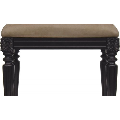  Elegant Home Fashion Tara Stool, Dark Espresso/Beige