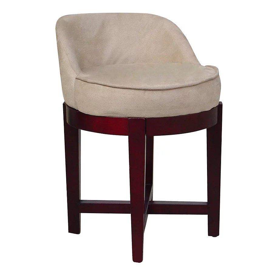 Elegant Home Fashions Lucy Swivel Vanity Stool in CherryBeige