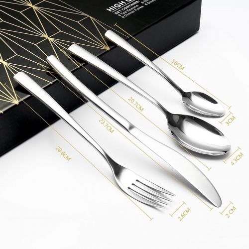  Elegant Life Besteck, 24-teilige Besteck Set, aus Japan-Edelstahl Hochwertige Spiegelpolierte Besteck-Sets, Mehrzweckgebrauch fuer Haus, Kueche, Restaurant Besteck Sets mit Geschenkb