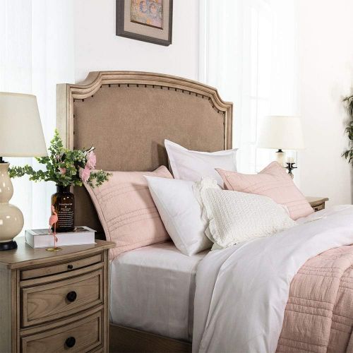  [아마존 핫딜] [아마존핫딜]Elegant Life Zen Collection 2 Layers Cotton Crinkle Gauze Stripe Embroidery Bedding Quilt, Full/Queen Size 88’’ x 92’’, Pink