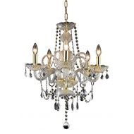 Elegant Lighting 7835D20G/RC Princeton 22-Inch High 5-Light Chandelier, Gold Finish with Crystal (Clear) Royal Cut RC Crystal