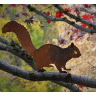 ElegantGardenDesign Alert Squirrel Sculpture, Metal Fence Decoration, Running Squirrel Garden Art, Metal Garden Gift, Rusted Accent Piece, Garden Decor, A201