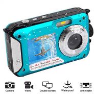 Aoile 1080P Full HD Waterproof Digital Camera Underwater Camera 24 MP Video Recorder Selfie Dual Screen DV Recording Camera
