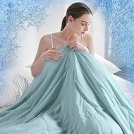[아마존베스트]Elegear Revolutionary Cooling Comforter Absorbs Body Heat to Keep Cool, Japanese Double-Sided Cold Tech Fabric, Hypo-Allergenic Cooling Blanket for Adults Children Babies - Blue 59