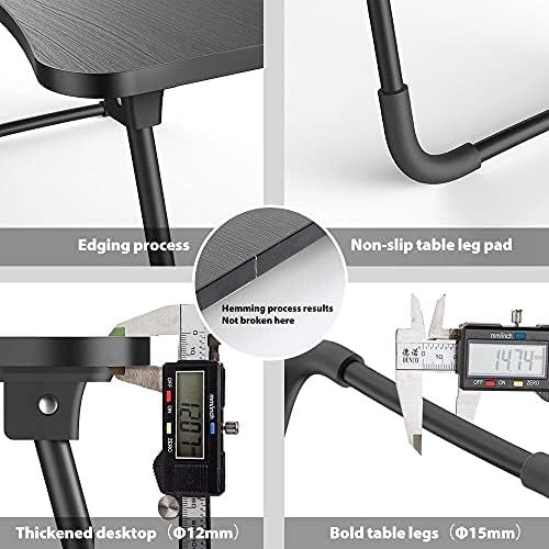  [아마존베스트]Elekin Folding Standing Laptop Desk Multi-Function Laptop Bed Table Stand Lap Desk with USB/Cup Holder for Bed Couch Sofa with Little Gift（Small Table Lamp，Small Fan）