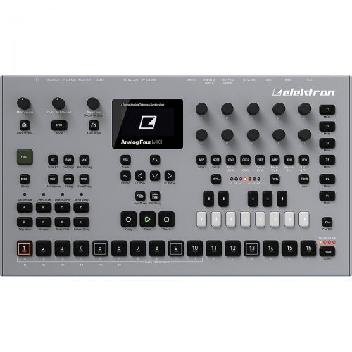  Elektron},description:With a digital mind and an analog soul, the Analog Four MKII represents the best of two worlds. This 4-voice hybrid tabletop synthesizer is packed with enhanc