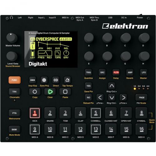  Elektron},description:The 8-voice Elektron Digitakt drum machine and sampler is compact and rugged enough to take with you just about anywhere, and is loaded with the performance f