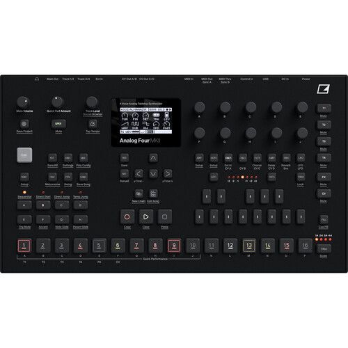  Elektron Analog Four MKII Tabletop Analog Synthesizer (Black)