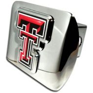 Elektroplate Texas Tech Red Raiders Bright Polished Chrome with Color TT Emblem NCAA College Sports Trailer Hitch Cover Fits 2 Inch Auto Car Truck Receiver