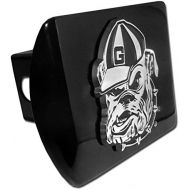 Elektroplate Georgia Bulldogs with Bulldog Black Metal NCAA Trailer Hitch Cover Fits 2 Inch Auto Car Truck Receiver