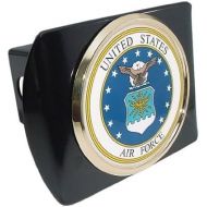 Elektroplate US Air Force Seal Black Metal Trailer Hitch Cover with Metal Logo