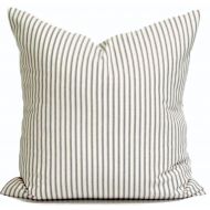 ElemenOPillows Ticking Stripe Pillow Covers, French Ticking Decorative Pillow, Charcoal Throw Pillow, Cushion, All Sizes,Euro Sham,cm, Charcoal Gray Grey