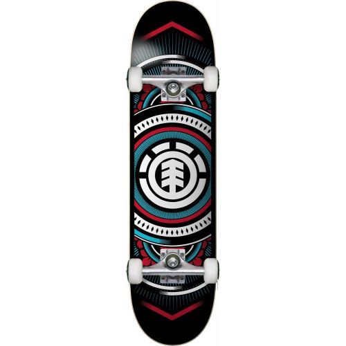  Element Hatched RED Silver Complete Skateboard