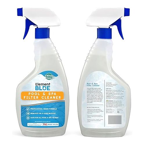  Filter Cleaner Spray - Great for Pools and Spas - Eliminates Sunscreen, Oils, Lotion, and Organic Matter - Compatible with All Sanitizers (32 oz)