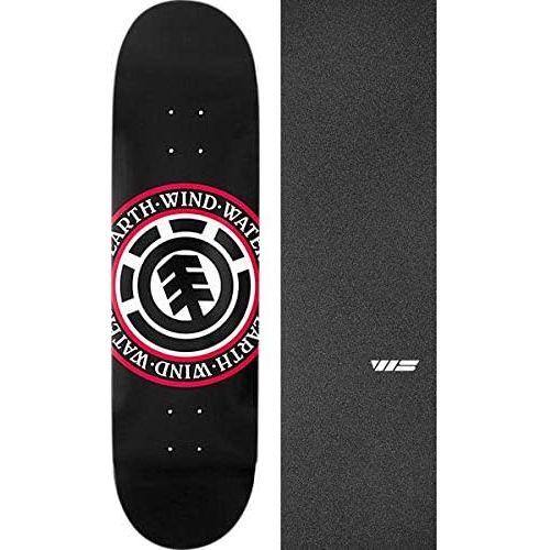  Element Skateboards Seal Black Skateboard Deck - 7.75 x 31.7 with Jessup WS Die-Cut Black Griptape - Bundle of 2 Items