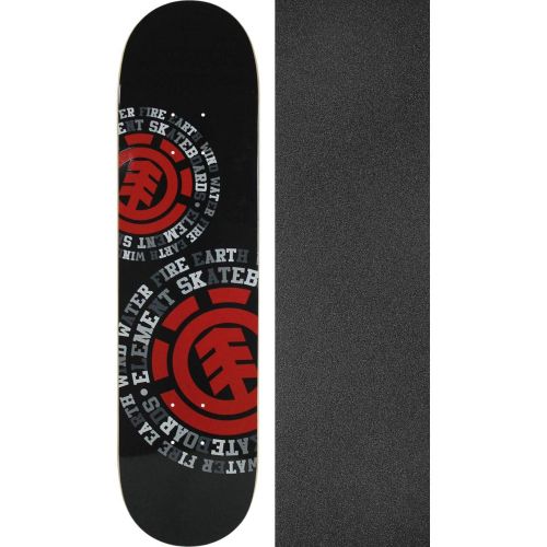  Element Skateboards Dispersion Black Skateboard Deck - 7.75 x 31.7 with Jessup Black Griptape - Bundle of 2 Items