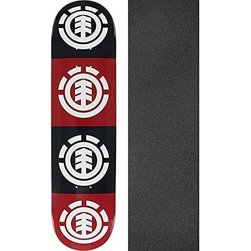  Element Skateboards Quadrant Skateboard Deck - 7.75 x 31.7 with Black Magic Black Griptape - Bundle of 2 Items