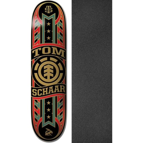  Element Skateboards Tom Schaar Banner Year Skateboard Deck - 8 x 31.75 with Mob Grip Perforated Black Griptape - Bundle of 2 Items