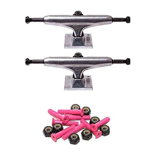  Element Skateboards Standard Polished Skateboard Trucks - 5.25 Hanger 8.0 Axle with 1 Unicorn Pink Hardware - Bundle of 2 Items