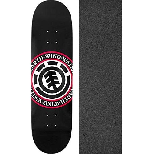  Element Skateboards Seal Black Skateboard Deck - 7.75 x 31.7 with Jessup Black Griptape - Bundle of 2 Items