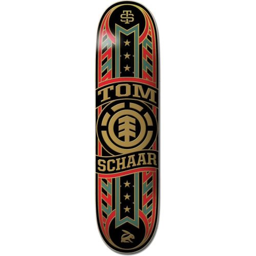  Element Skateboards Tom Schaar Banner Year Skateboard Deck - 8.25 x 32 with Jessup WS Die-Cut Black Griptape - Bundle of 2 Items