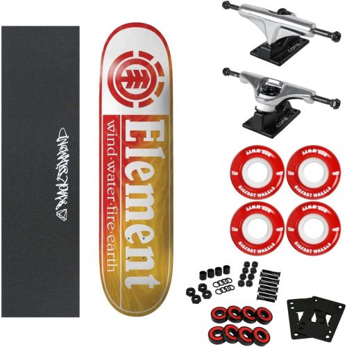  Element Skateboards Complete Section Red/Yellow 8.25 with 83A Soft Wheels