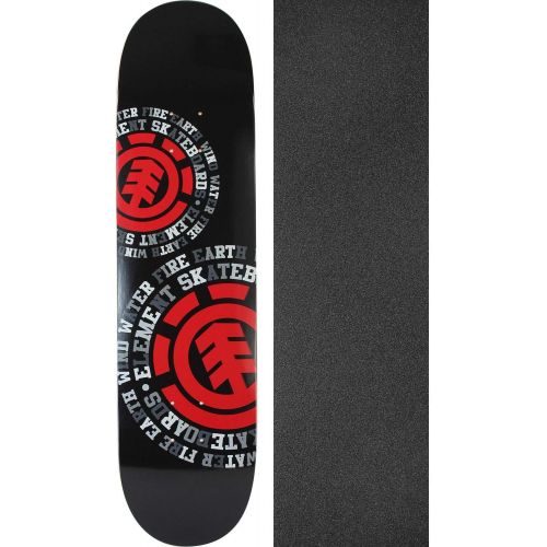  Element Skateboards Dispersion Black Skateboard Deck - 8 x 31.75 with Jessup Black Griptape - Bundle of 2 Items