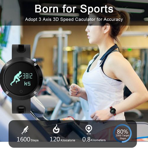 ElementDigital SmartWatch Sports Fitness Tracker Bluetooth Waterproof Wrist Band IP68 Heart-rate Blood Pressure Monitor Smart Long-time Sitting Reminder Activity Tracker