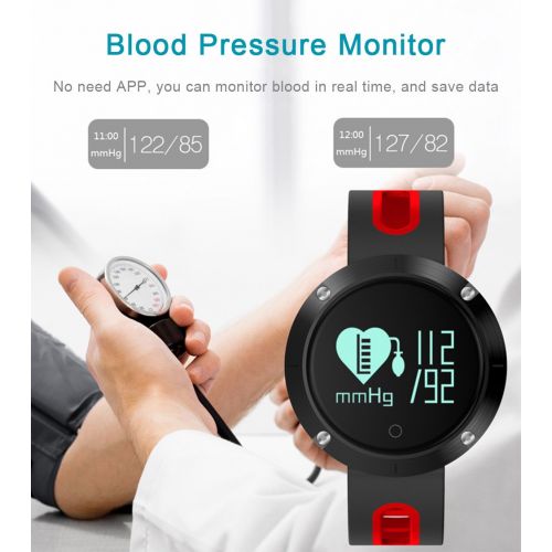  ElementDigital SmartWatch Sports Fitness Tracker Bluetooth Waterproof Wrist Band IP68 Heart-rate Blood Pressure Monitor Smart Long-time Sitting Reminder Activity Tracker