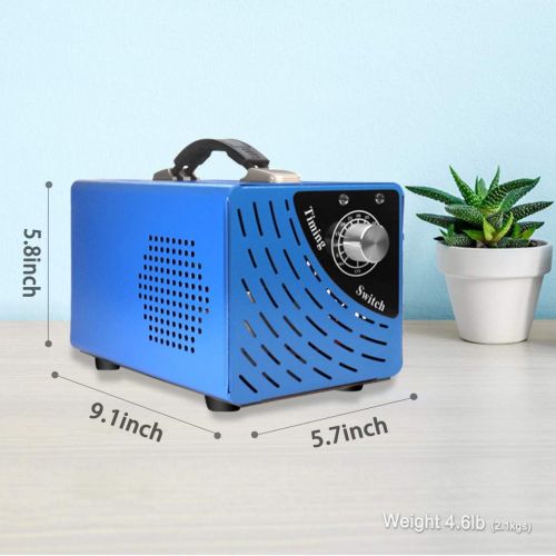  Commercial 10,000mg Ozone Generator, Elementa Mini Ozoner Air Purifier Ionizer O3 Machine for Deodorization Sterilizer, RV/Basement/Bathroom/Car/Pets Room/Refrigerator Odor Remove