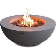 Elementi Outdoor Fire Table Propane Fire Pit Garden Fireplaces 45,000BTU Firepit Patio Round Fire Bowl with 13.2lbs Lava Rocks,ELEMENTI Lunar Bowl Series, Garden Coffee Table,Grey