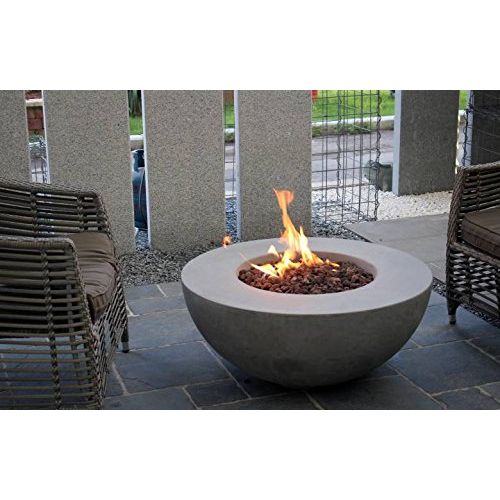  Elementi Lunar Bowl High Performance Cast Concrete Fire Pit - Propane