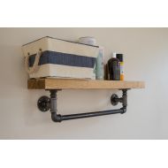 ElementlIndDesign Raleigh : Industrial Wooden Shelf / Rustic Shelf / Shelving / Towel Rail / kitchen Shelf / Industrial Shelf / Steampunk / Home Decor