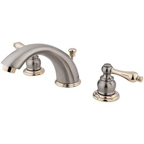  Elements of Design Victorian EB979AL Widespread Lavatory Faucet with Retail Pop-Up, 8-Inch to 16-Inch, Satin Nickel/Polished Brass